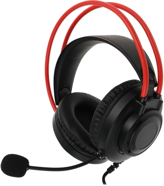 Гарнитура Bloody G200 чёрный-красный, проводная, 3.5 мм, подсветка