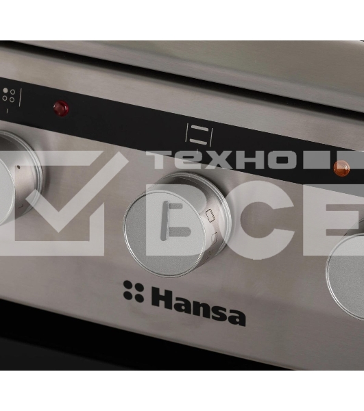 Плита электрическая Hansa FCCX64000 серебристый, конфорок 4 шт, духовка 69 л, 60 см x 85 см x 60 см