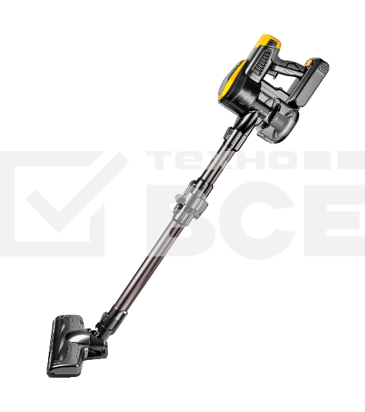 Пылесос вертикальный Brayer BR4273 серый/желтый, питание от аккумулятора, 350 Вт, уборка сухая, пылесборник 0,8 л