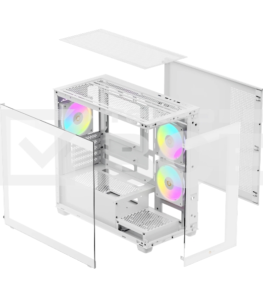 Корпус Ocypus Gamma C52 WH ARGB, Mini-Tower, белый, 3 x 120 мм