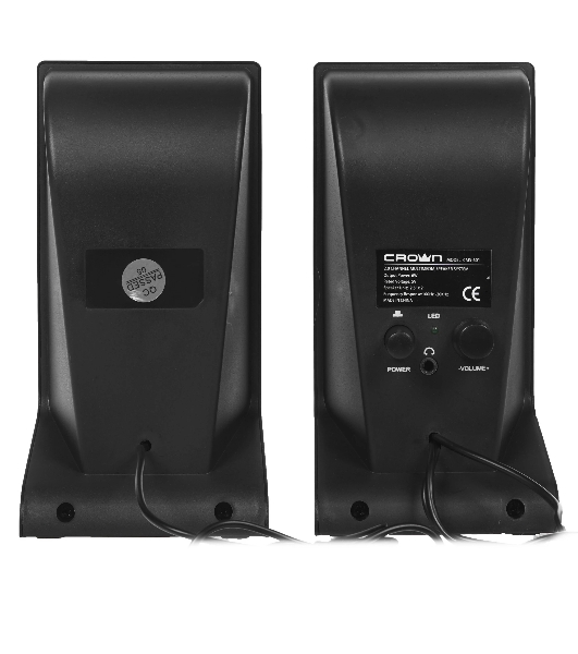 Колонки Crown CMS-601 чёрный, 2.0, 6 Вт, AUX