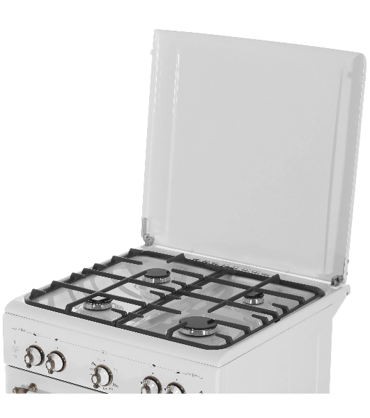 Плита газовая Gefest ПГ 6100-02 0185 белый, конфорок 4 шт, духовка 52 л, 60 см x 85 см x 60 см
