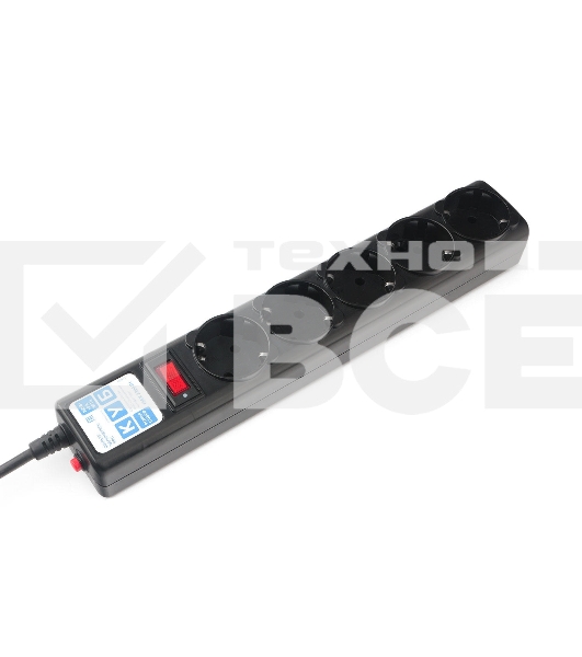 Сетевой фильтр Powercube SPG5-С2 1.9м (5 розеток) черный (коробка)