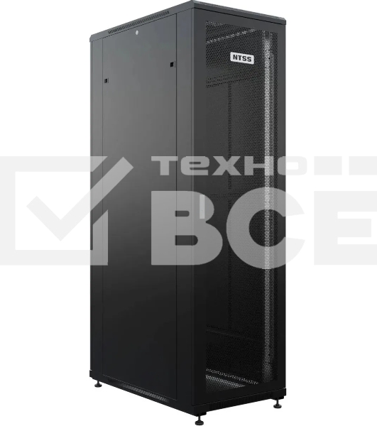 Шкаф серверный NTSS Премиум (NTSS-R42U60120PD/PDD-BL) напольный 42U 600x1200мм пер.дв.перфор. металл 900кг серый 1110мм 150кг IP20 металл