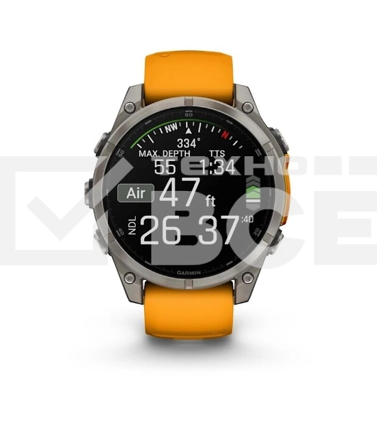 Смарт-часы Garmin Fenix 8 AMOLED Sapphire титановый серый, оранжевый 47мм