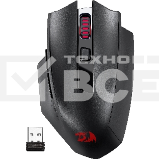 Мышь беспроводная Defender Redragon Woki черный, 26000 dpi, радиоканал, Bluetooth, USB, кнопки - 6