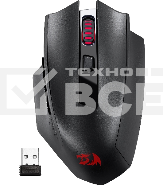 Мышь беспроводная Defender Redragon Woki черный, 26000 dpi, радиоканал, Bluetooth, USB, кнопки - 6