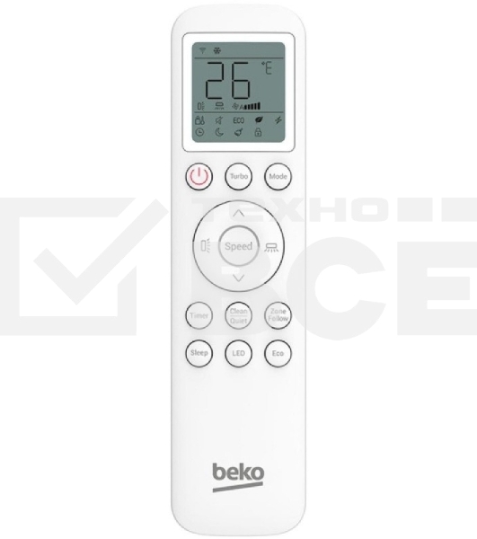 Кондиционер сплит-система Beko SPLIT BRFPA 090 / BRFPA 091 9000 BTU, 26 м², 36/42 дБ, охлаждение, обогрев, осушение, белый