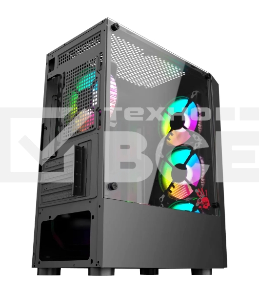 Компьютерный корпус Bloody BD-CC102F черный без БП mATX 2x120mm 2xUSB2.0 1xUSB3.0 audio bott PSU