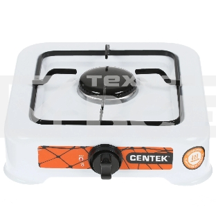 Плита настольная газовая Centek CT-1520 (белый), 1 конфорка, сменная форсунка баллон/магистраль