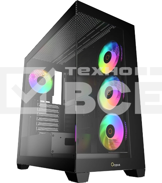 Компьютерный корпус Ocypus Gaммa C72 BK ARGB ATX/win/black/4 ARGB fans/no PSU/Tempered Glass