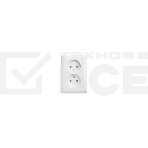 Розетка WESSEN RS16-235-BХИТ белый 2-ая б/з 10А скрытый монтаж, фото 1