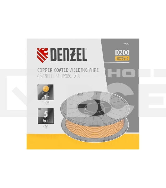 Омедненная проволока ER70S-6, диам. 1 мм, 5 кг, диам. катушки D200 Denzel