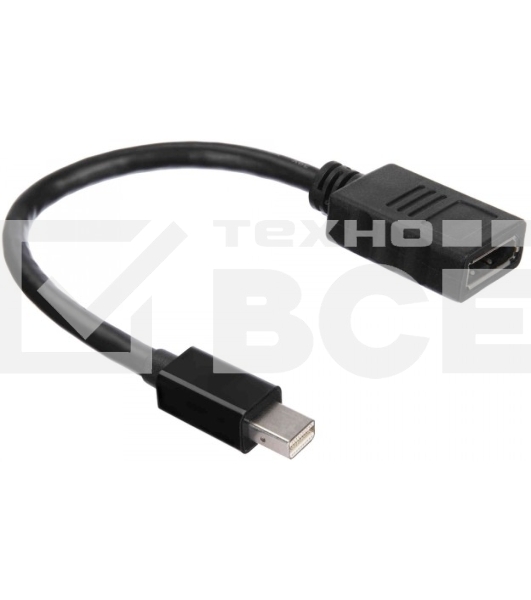 Кабель-адаптер ACD-DAMDF-01B mDP-DP, Golden Plated, 20m/20f, черный, 0.2м (742552)