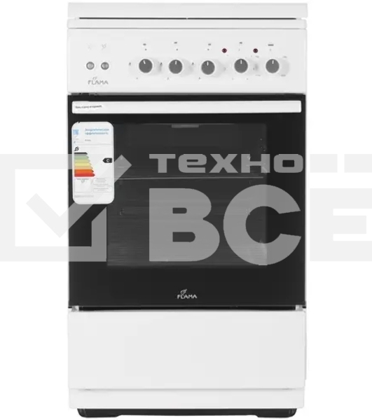 Плита комбинированная Flama L RK 23-126 белый, конфорок 3 газовых и 1 электрическая, духовка 50 л, 50 см x 85 см x 60 см