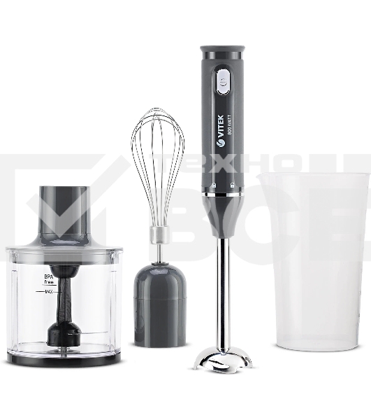 Блендер погружной Vitek VT-8526 (MC) Мощность 800 Вт. 1 скорость.Чаша измельчителя объемом 450 мл.