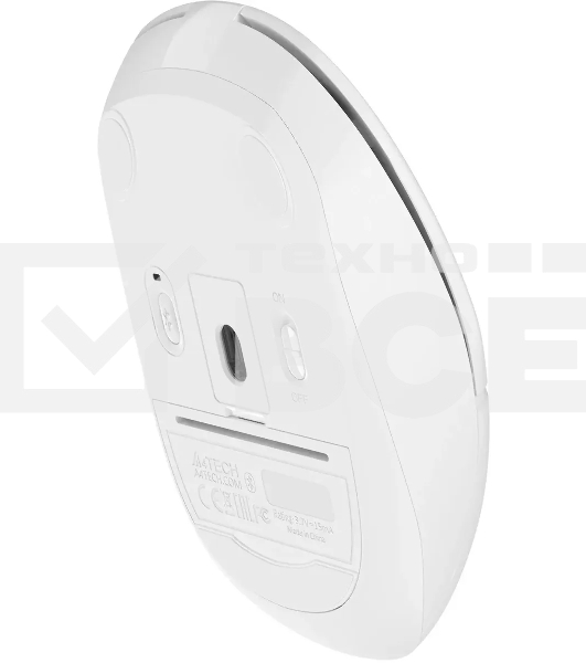 Мышь беспроводная A4Tech Fstyler FB12S белый, 1200 dpi, радиоканал, Bluetooth, USB, кнопки - 2