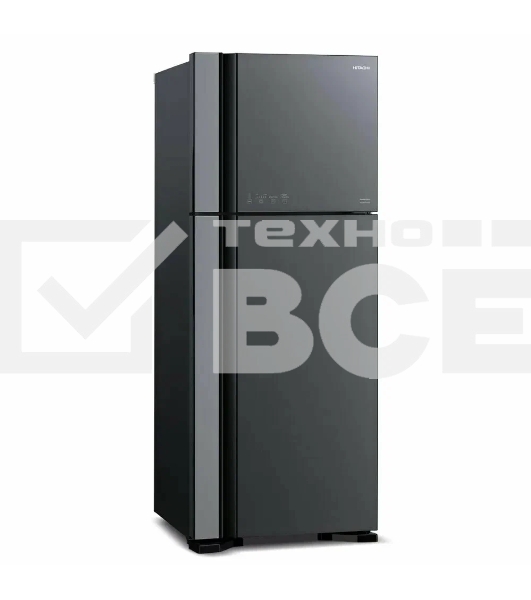 Холодильник Hitachi HRTN7489DF GGRCS серый стекло двухкамерный инвертер 345/105л морозилка сверху