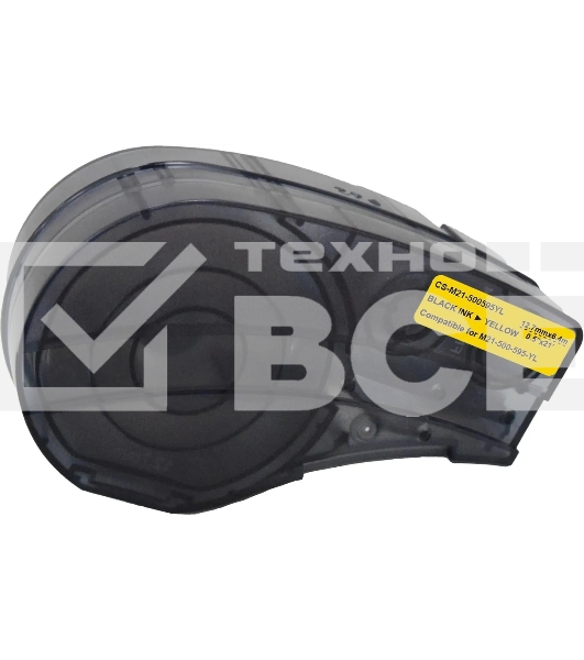 Картридж ленточный Cactus CS-M21-500595YL черный шрифт, желтый фон (12.7 мм, 6.4 м) для Brady BMP21-PLUS, BMP21-LAB