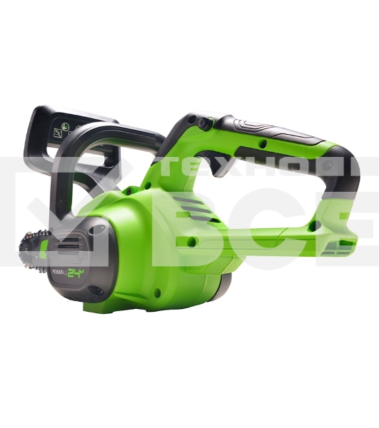 Цепная пила аккумуляторная GreenWorks G24CS25K4, 24V, 25см, c АКБ 4Ач и ЗУ (2007707UB)