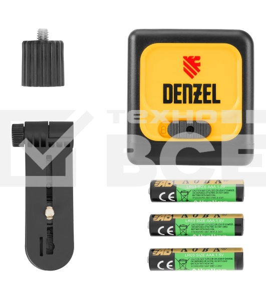 Лазерный уровень Denzel DQB, 30 м, зеленый луч, батарейки, сумка