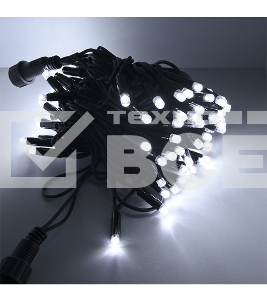 Гирлянда светод. уличная рисовая Funray SE-RICE-10100W,10M,100LED,хол.бел,IP60,черн.шн.1,5м,СОЕД
