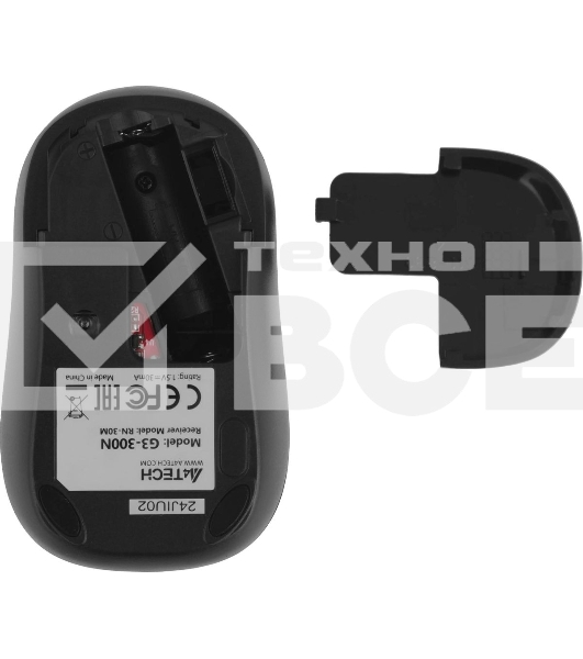 Мышь беспроводная A4Tech V-Track G3-300N черный, 1000 dpi, радиоканал, USB, кнопки - 3