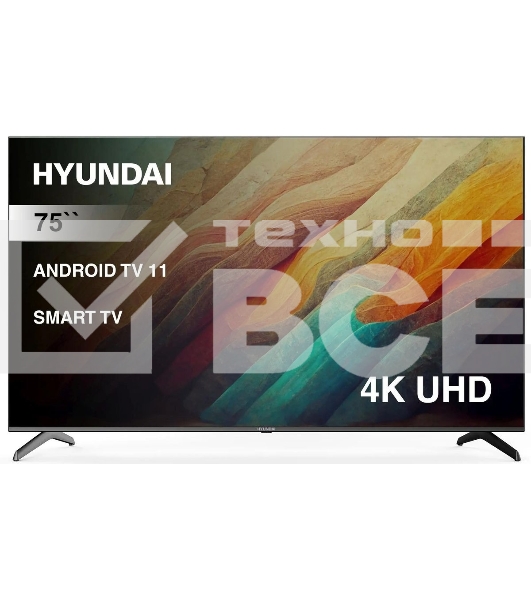 Телевизор Hyundai 75' H-LED75BU7006 черный LED UHD 60Hz Smart TV