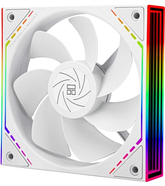 Кулер для корпуса Thermalright TL-M12RW Reverse (124x120x25mm, 4-pin PWM, ARGB, 42.6CFM, 23.2dBA, 1500RPM, White)