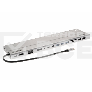 Адаптер VCOM TypeC -->3*USB3.0+2*USB2.0+VGA+RJ45+SD+TF+AUD+HDMI+DP+2*USB3.1 Data+PD<CU4703>