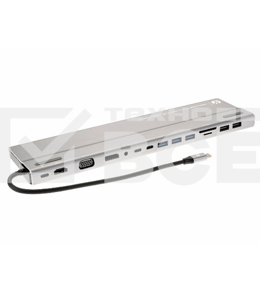 Адаптер VCOM TypeC -->3*USB3.0+2*USB2.0+VGA+RJ45+SD+TF+AUD+HDMI+DP+2*USB3.1 Data+PD<CU4703>