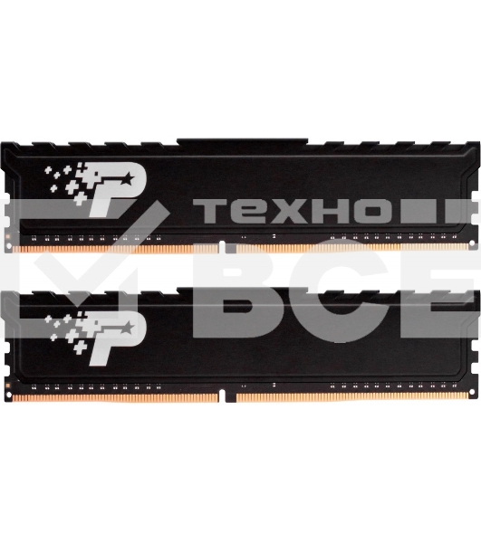 Оперативная память Patriot Signature Premium, DDR4, 32GB (2x16 GB), 3200 MHz, CL22, радиатор, чёрный