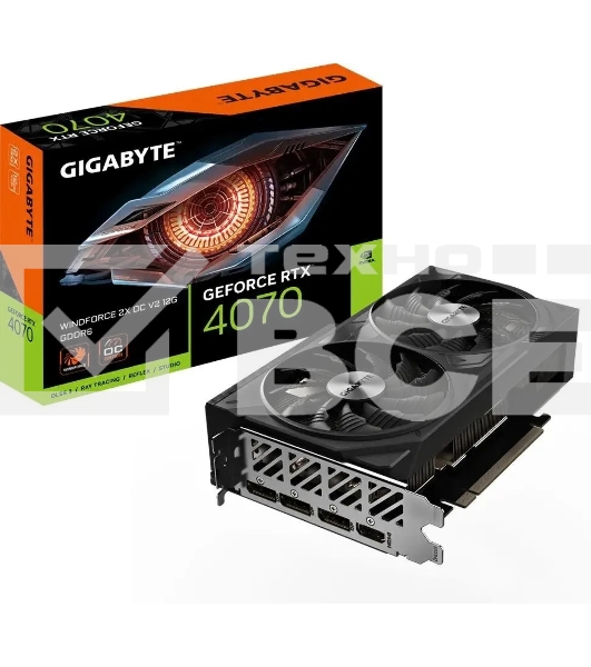 Видеокарта Gigabyte GV-N4070WF2OCV2-12GD RTX4070 GDDR6, 3*DP, HDMI