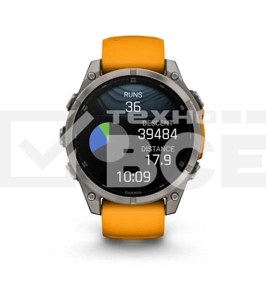 Смарт-часы Garmin Fenix 8 AMOLED Sapphire титановый серый, оранжевый 47мм