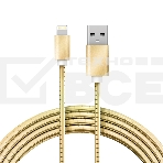 Кабель Rexant USB-A - Lightning для Apple, 2,4А, 1м, в золотой металлической оплетке, фото 1