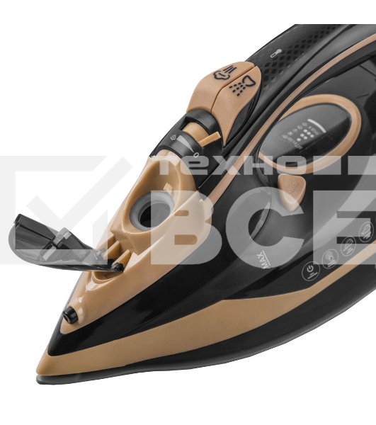 Утюг электрический Endever Delta-226, черный/бежевый, Мощность 2400 Вт, Подача пара до 45 г/мин, Паровой удар 160 г/мин, 8 шт/уп