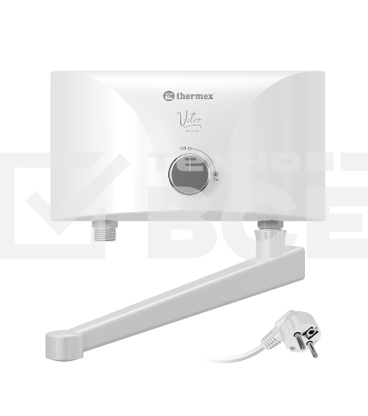 Водонагреватель эл. проточный Thermex Vetro 3500 tap