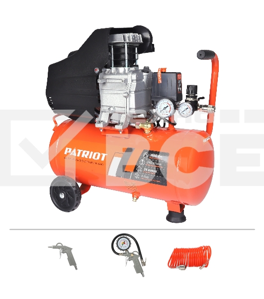 Компрессор поршневой Patriot Optima Euro 24-240K2 масляный 240л/мин 24л 1500Вт оранжевый/черный