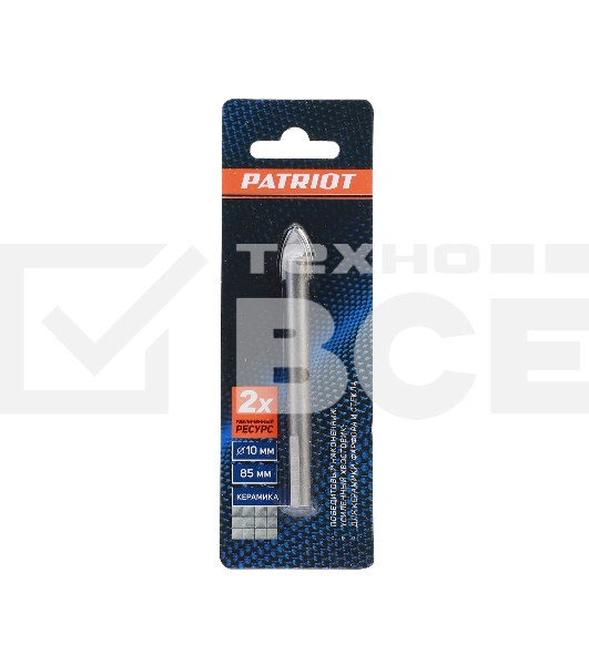 Сверло EDGE by PATRIOT по керамике 10х80 мм, 1шт в блистере