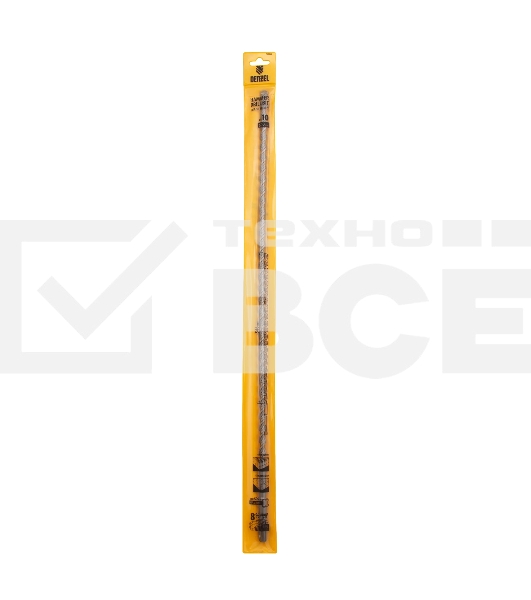 Бур по бетону Denzel двойная спираль, Cobalt W-tip, 10x600 мм, SDS PLUS