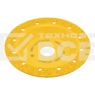 Чашка твердосплавная зачистная Denzel 125 мм, плоская, мелкое зерно #32