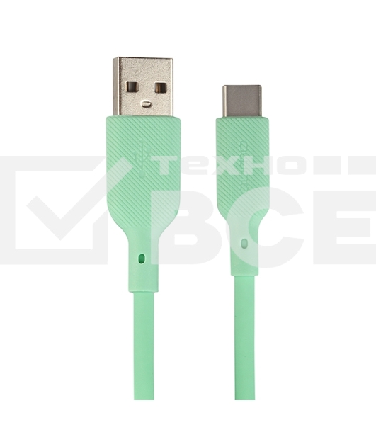 Кабель USB-A to Type-C, silica gel, 1м, 3A, 18W (gren)