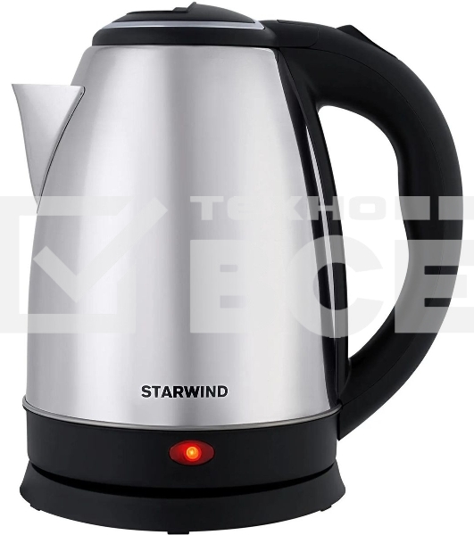 Чайник электрический Starwind SKS1771 1.8 л, 1700 Вт, серебристый/черный корпус: металл/пластик