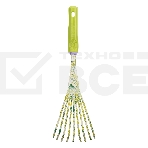 Грабли веерные 9-зубые Palisad FLOWER GREEN 75х385 мм, стальные, пластиковая рукоятка, фото2