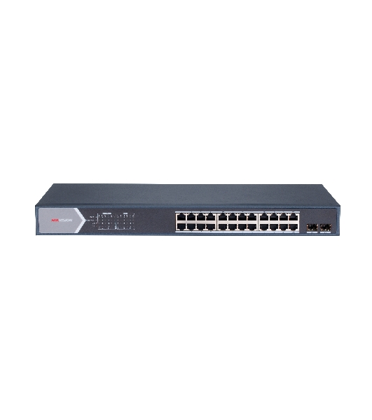 Коммутатор Hikvision DS-3E0526P-E/M, 24×1 Гбит/с PoE+ + 2×1 Гбит/с SFP, неуправляемый