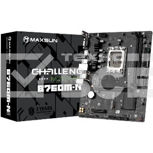 Материнская плата Maxsun Challenger B760M D5, LGA 1700, Intel B760, 2xDDR5, 3xSATA, 2xM.2, 1xPCIe 4.0 x16, 1xPCIe x4, 1xVGA, 1xHDMI, 1x 1Gb LAN, 2xUSB-A 2.0, 4xUSB-A 3.2 Gen 1, 5.1, mATX