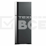 Холодильник Hitachi HRTN7489DF GGRCS серый стекло двухкамерный инвертер 345/105л морозилка сверху, фото2