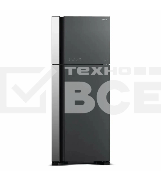 Холодильник Hitachi HRTN7489DF GGRCS серый стекло двухкамерный инвертер 345/105л морозилка сверху