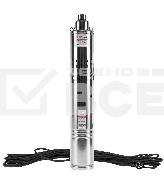 Насос скважинный винтовой 1000Вт, производительность 50л/мин, СТАВР 4-НСВ-105/1000, высота подъема 105м, давление 10.5 бар, глубина погружения 70м, максимальный размер частиц 2мм, внешний диаметр (с кожухом) 99мм, диаметр выходного патрубка G 1', длина ка