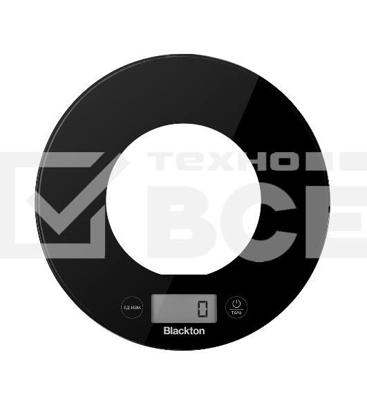 Весы кухонные Blackton Bt KS1010 Black, тип управления: сенсорное. дисплей LCD. количество высокочувствительных датчиков: 4. выбор единиц измерения: грамм, фунт: унция, миллилитр, жидкая унция. интервал измерения: 1 г. максимальный вес: 5 кг. функция выче